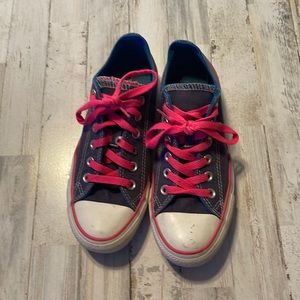 Blue & Pink Low Top Converse